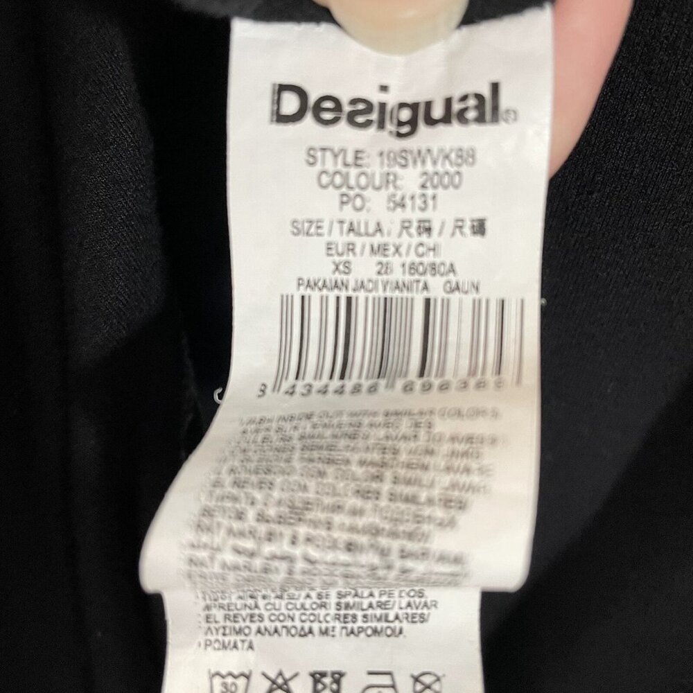 Desigual Valery Dress Womens XS Black Embellished Sleeveless A-Line Art to Wear - Picture 9 of 13